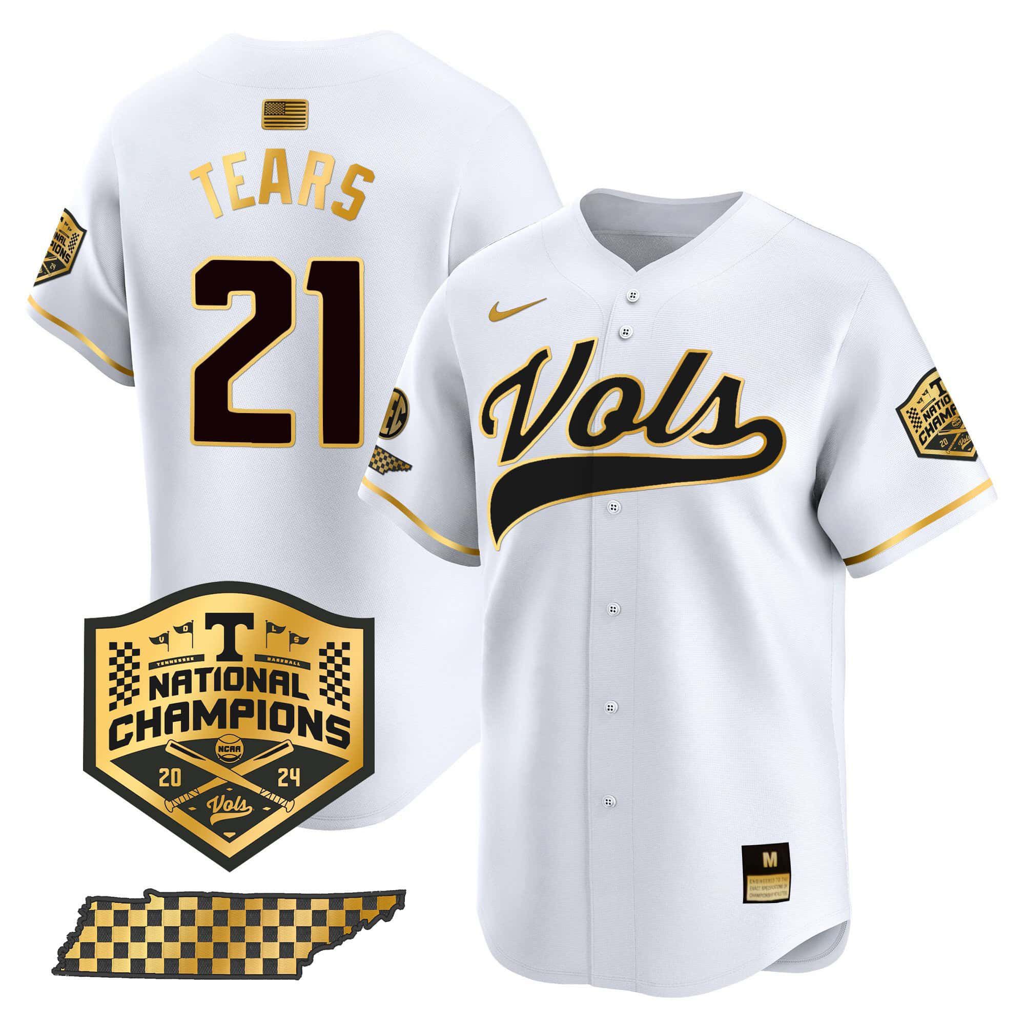 Men Tennessee Volunteers #21 Tears White 2024 Nike Champions Vapor Premier Limited NCAA Jersey style 1->indianapolis colts->NFL Jersey